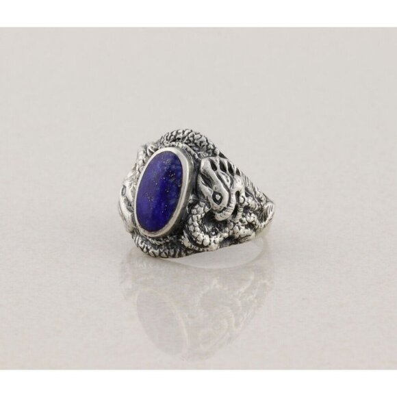 Sterling Silver Natural Lapis Lazuli Ring Size 9 1/4 - Picture 3 of 8